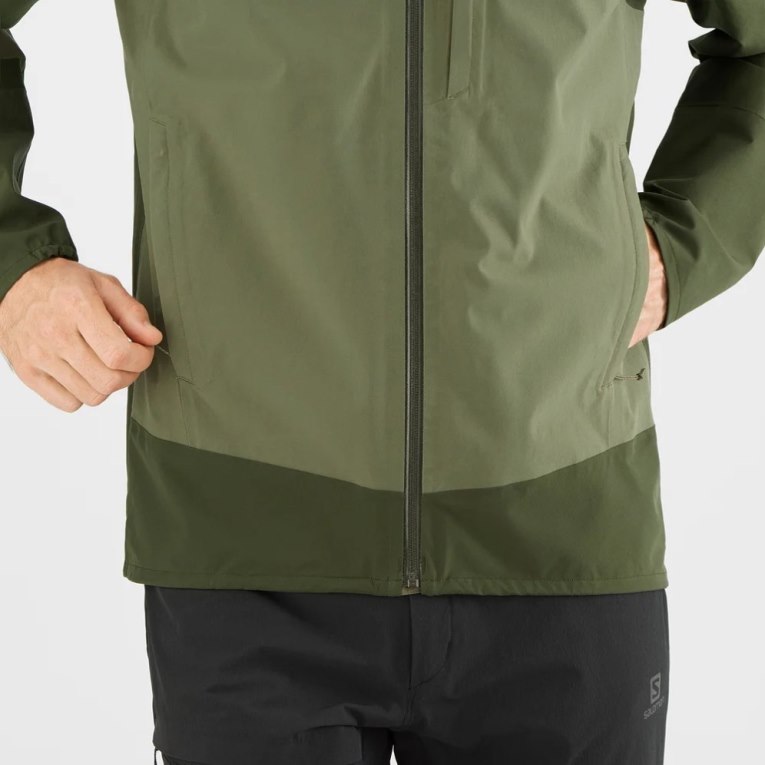 Chaquetas Shell Salomon Outrack Impermeables 2.5L Hombre Verde Oliva | MX RCHG810